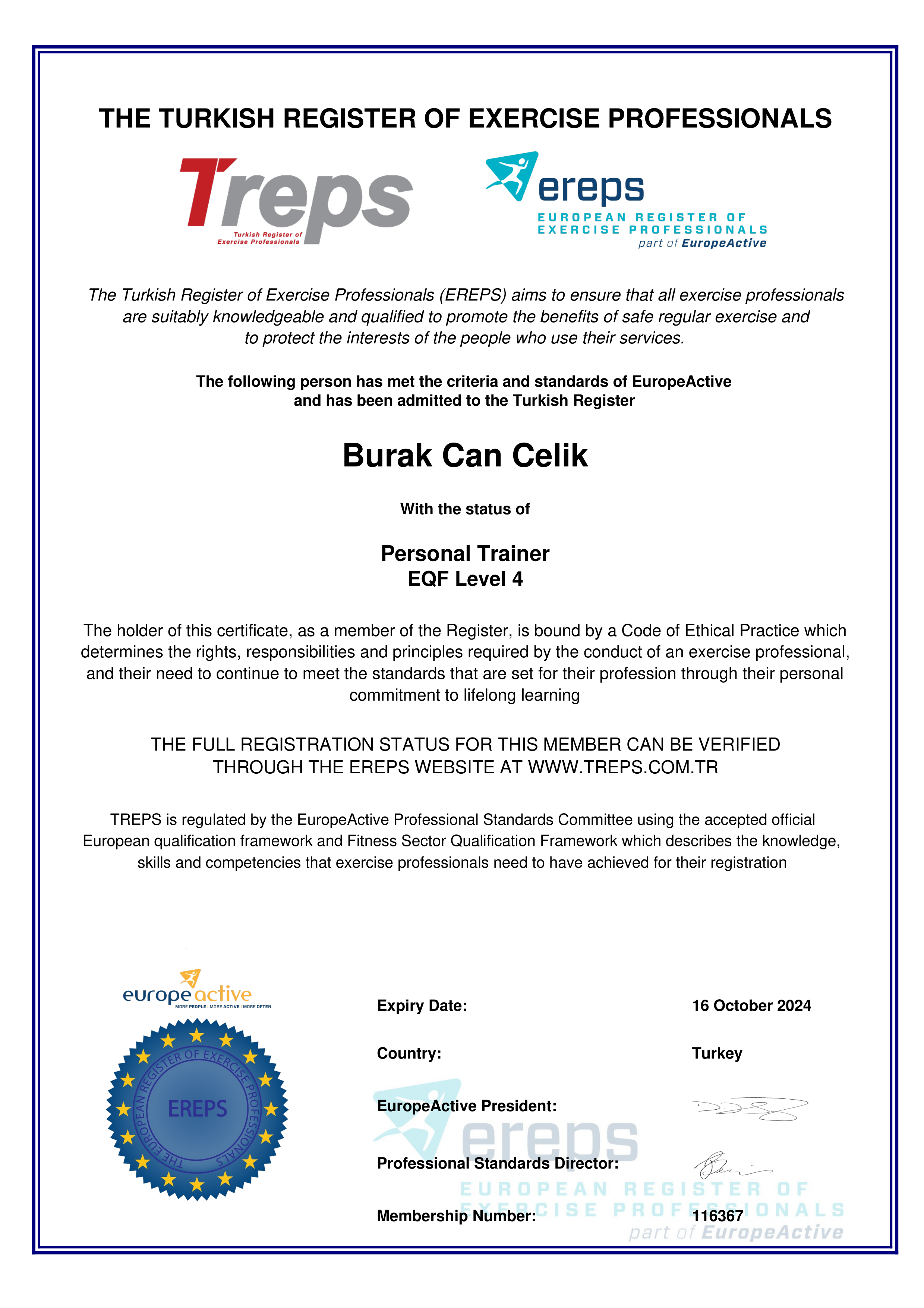 Fizyoterapi Sertifikası